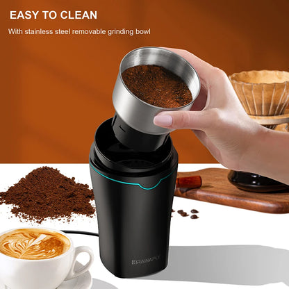 Molinillo de Café Profesional 300W con Vaso Desmontable de Acero Inoxidable – Especias, Hierbas y Granos