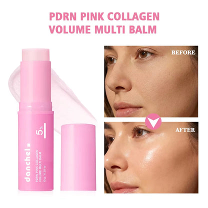 Pink Collagen Multi Volume Balm Stick - Anti-Aging Firming Wrinkle-Reducing Eye Neck Forehead Smile Line Treatment