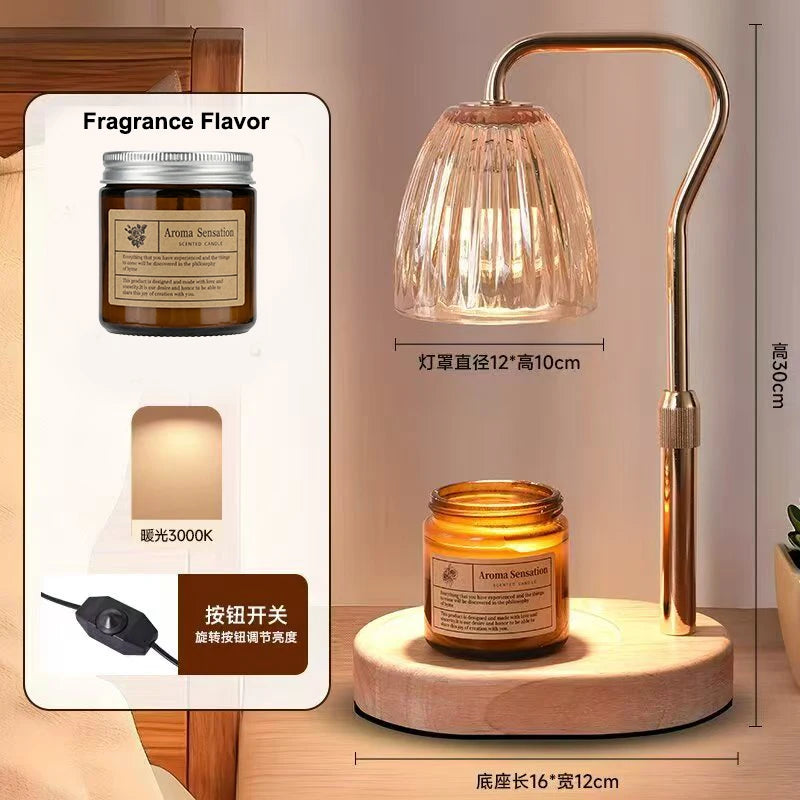 Lámpara Calentadora de Velas Aromaterapia 220V 50W – Luz Regulable para Café y Hogar