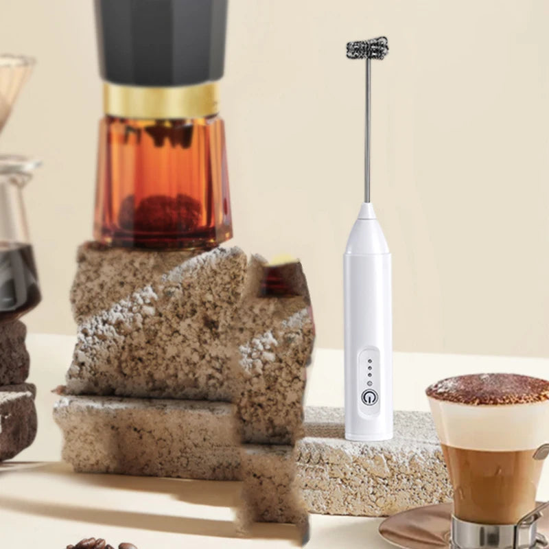 Espumador de Café Eléctrico Mejorado USB Recargable – 3 Velocidades, Batidor y Mezclador Mini