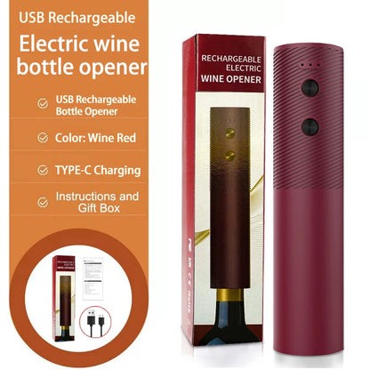 Descorchador Eléctrico de Vino – Recargable USB, Un Solo Toque