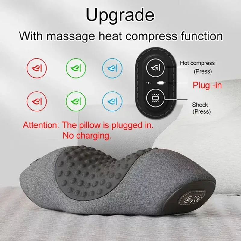 Almohada Masajeadora Cervical Eléctrica con Calor y Vibración – Alivio para Cuello, Espalda y Relajación Muscular