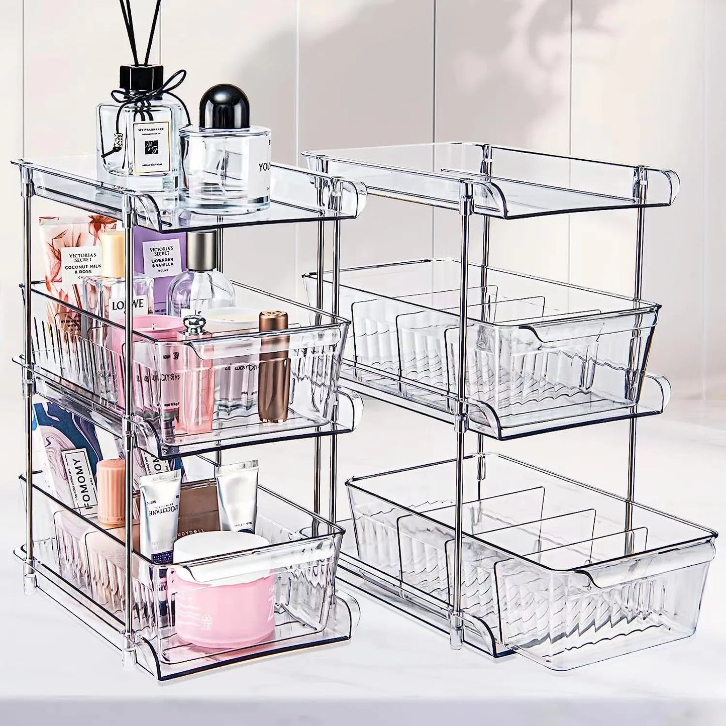 Estante Organizador Bajo la Pileta Doble Nivel Deslizante – Cocina y Baño
