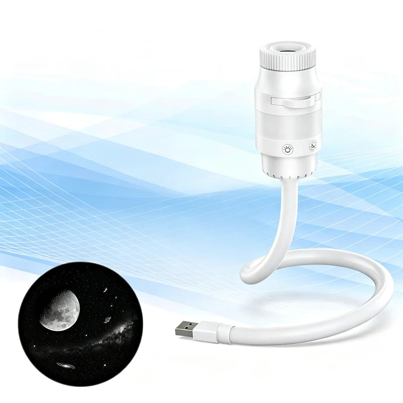 Proyector Cielo Estrellado USB HD – Enfoque Ajustable para Auto y Dormitorio