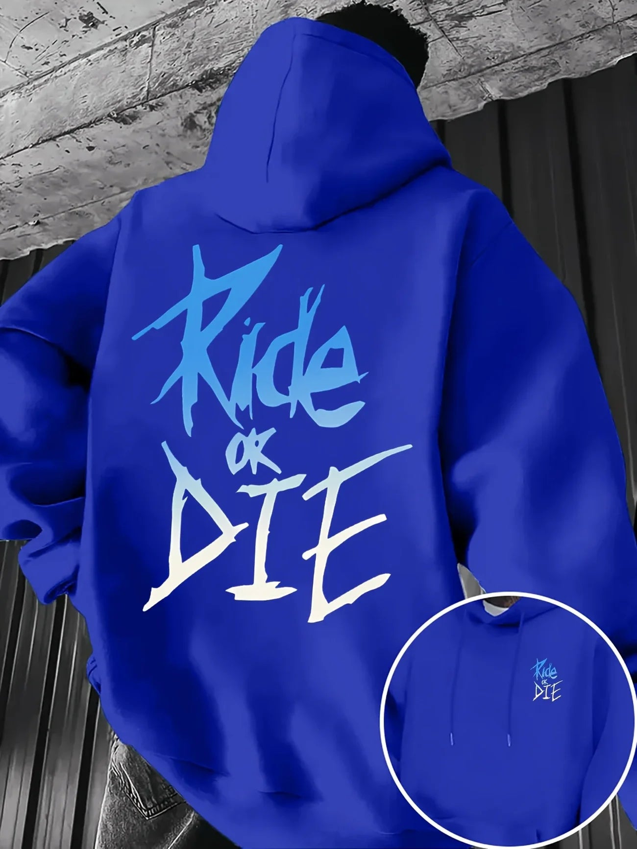 Hoodie “Ride or Die” con Estampado Graffiti – Streetwear Casual Unisex