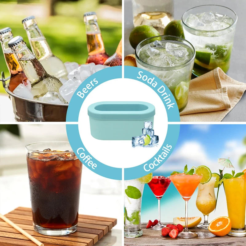 Cubitera de Silicona Portátil Redonda – Molde para Hielo, Enfriador de Vino y Bebidas