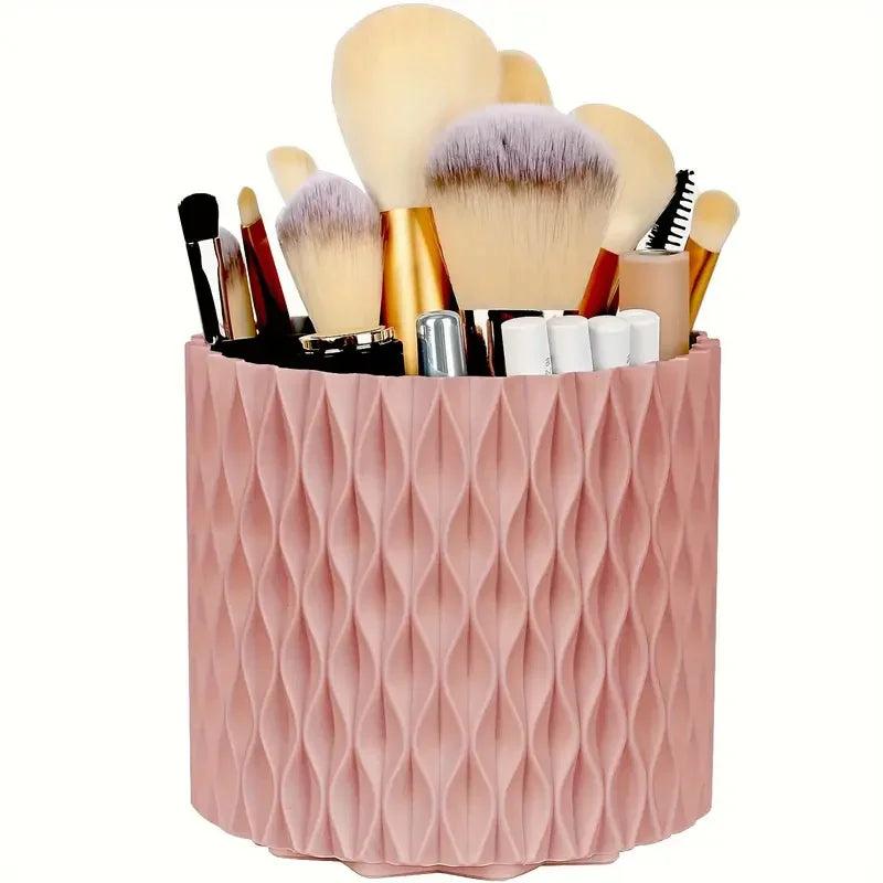 Porta Pinceles de Maquillaje Giratorio 360° con 5 Ranuras – Organizador Multifuncional para Tocador y Baño