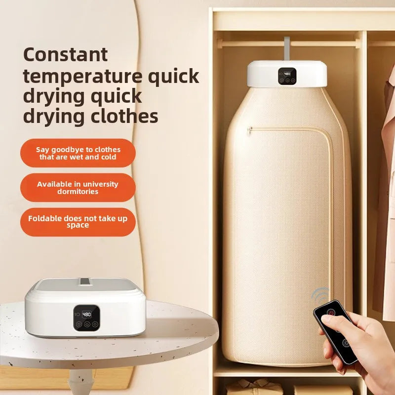 Secadora de Ropa Portátil Mini con Secado 360° de Aire Caliente, Plegable para Ropa Interior y Calcetines
