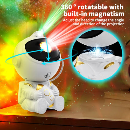 Proyector LED Galaxia Astronauta – Luz Nocturna Cielo Estrellado para Niños y Decoración