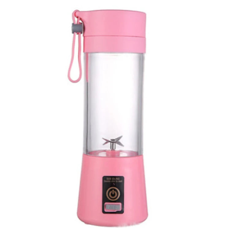 Licuadora Portátil Recargable por USB de 380 ml con 6 Cuchillas para Jugos, Batidos y Smoothies