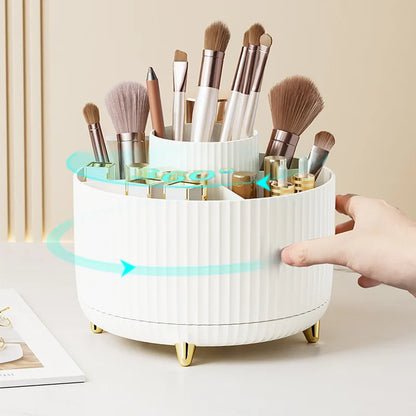 Organizador de Maquillaje Giratorio 360° con Gran Capacidad – Porta Pinceles, Lápices y Cosméticos