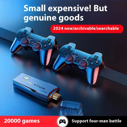 Consola Gaming Stick Basix 4K – Doble Control Inalámbrico 2.4G, 20000+ Juegos Retro, 64GB