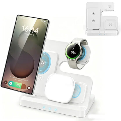 Estación de Carga Inalámbrica 3 en 1 – Carga Rápida para Samsung Galaxy, Watch y Buds