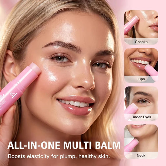 Bálsamo Colágeno Rosa Anti-Edad en Stick – Reafirmante, Reductor de Arrugas, Ojos y Cuello