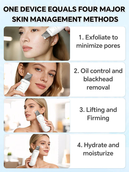 Limpiador Facial Ultrasónico con Iones y Microcorriente EMS – Limpieza Profunda de Poros