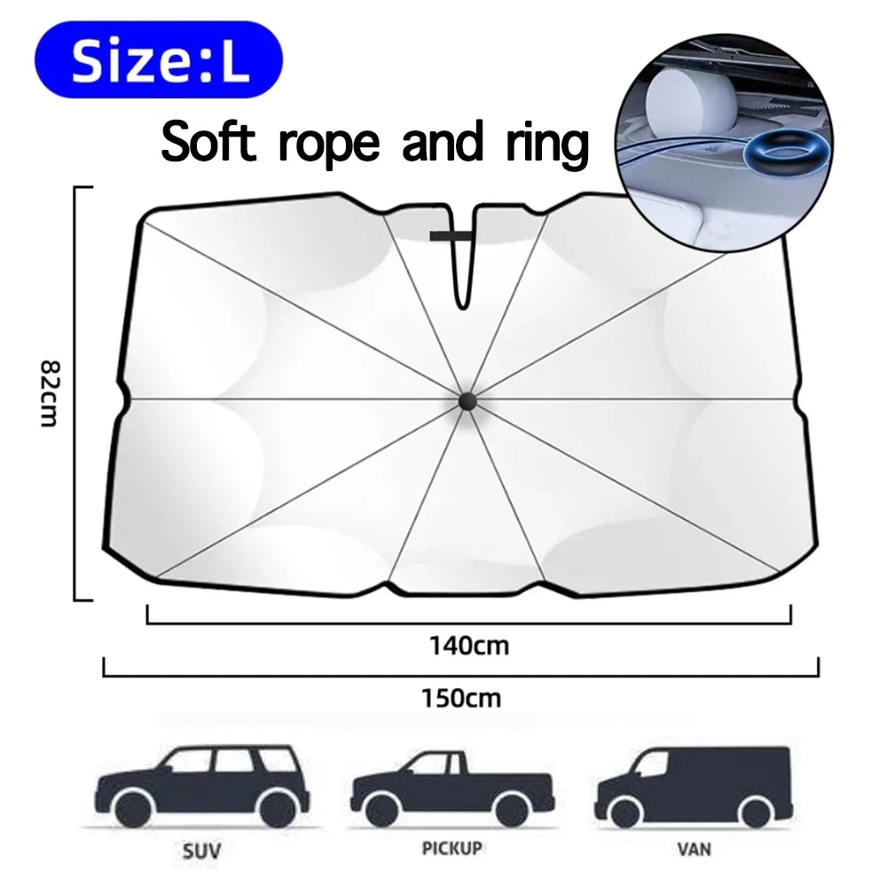 Parasol Plegable para Parabrisas de Auto 2024 – Protector UV y Térmico para Ventana Delantera