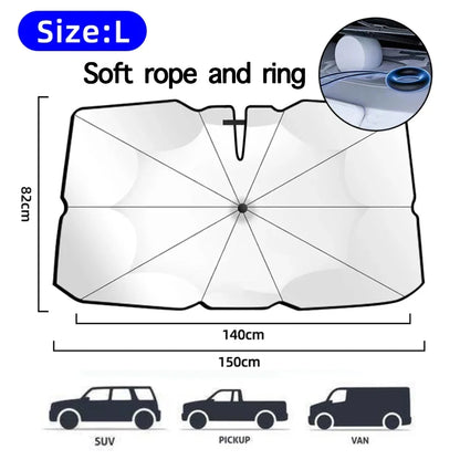 Parasol Plegable para Parabrisas de Auto 2024 – Protector UV y Térmico para Ventana Delantera