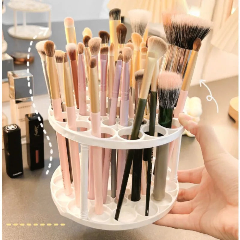 Organizador Giratorio de Escritorio para Pinceles de Arte y Maquillaje – Acabado Esmaltado