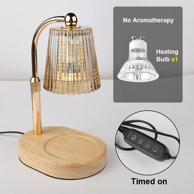 Calentador de Velas 50W con Timer y Regulador – Vidrio para Decoración de Dormitorio