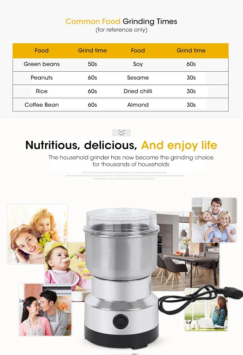Mini Molinillo Eléctrico 300ml Ultrafino – Café, Especias, Granos y Alimentos para Bebé (2 o 4 Cuchillas)