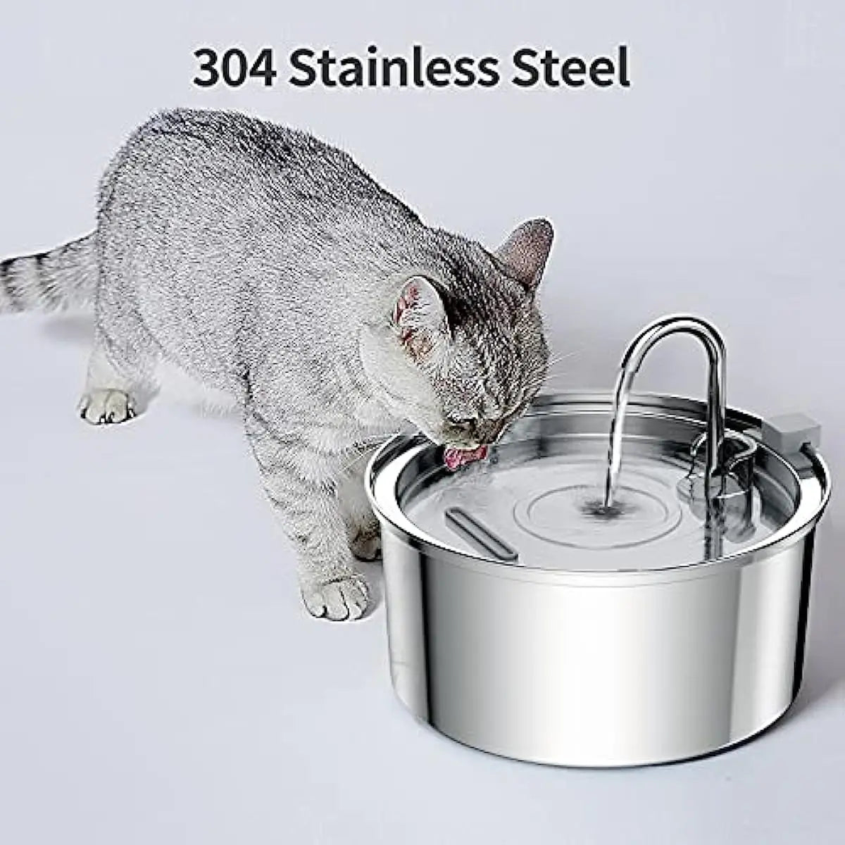 Fuente de Agua para Mascotas de Acero Inoxidable con Bomba USB Ultrasilenciosa – Gatos y Perros