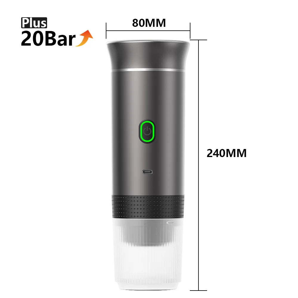 Cafetera Espresso Portátil Inalámbrica 3 en 1 para Cápsulas y Café Molido | Ideal para Auto, Hogar y Camping