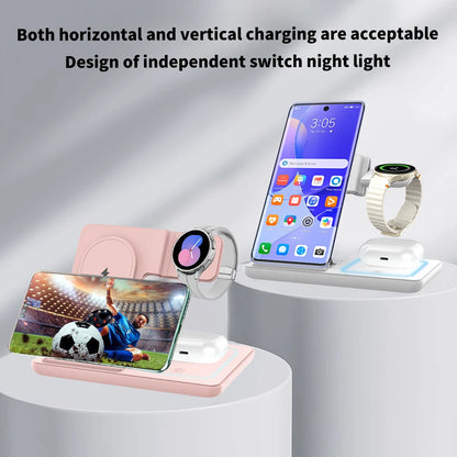 Cargador Inalámbrico 3 en 1 Plegable LED – Samsung Galaxy S25, Galaxy Watch y Buds Pro