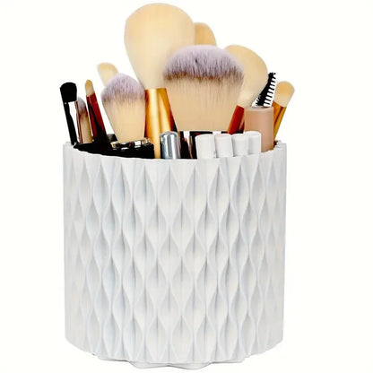 Porta Pinceles de Maquillaje Giratorio 360° con 5 Ranuras – Organizador Multifuncional para Tocador y Baño