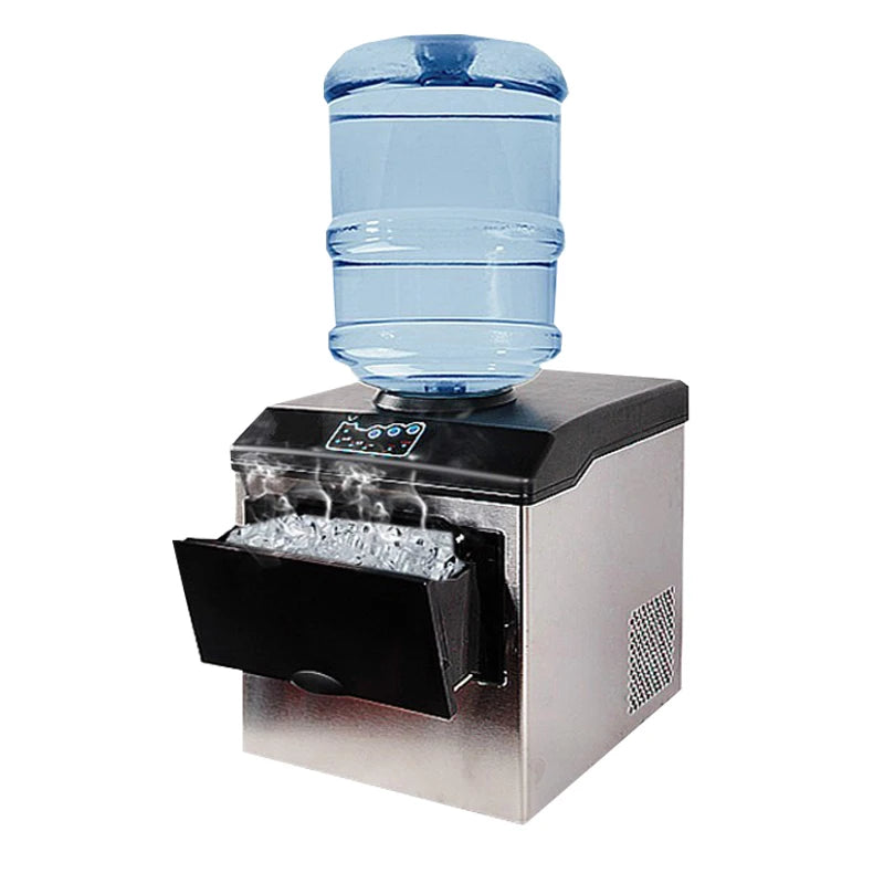 Máquina de Hielo de Acero Inoxidable para Mesada – Compacta para Bebidas y Uso Doméstico