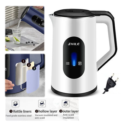 Jarra Eléctrica de Acero Inoxidable de 2.2L con Pantalla Digital, Apagado Automático y Hervido Rápido de 1500W