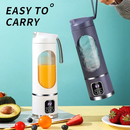 Licuadora Portátil con 10 Cuchillas 450ml – USB Recargable, 3 Velocidades para Smoothies y Hielo