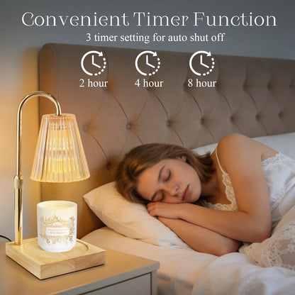 Calentador de Velas con Timer y Regulador – Altura Ajustable para Aromaterapia