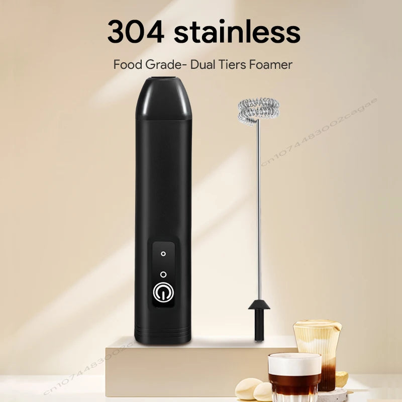 Espumador de Leche Eléctrico USB Recargable – 3 Velocidades, Batidor y Mezclador para Café