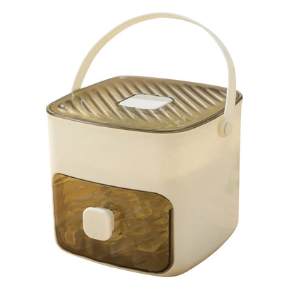 Máquina de Hielo Portátil con Cajón de Almacenamiento y Asa – Compacta para Hogar, Oficina y Exterior