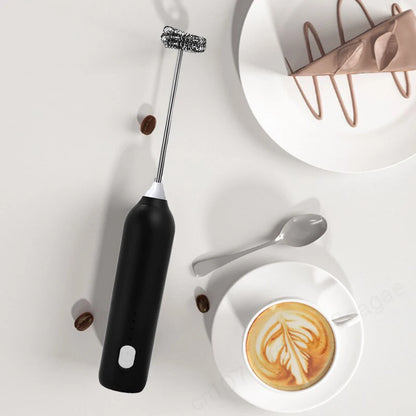 Espumador de Café Eléctrico Mejorado USB Recargable – 3 Velocidades, Batidor y Mezclador Mini