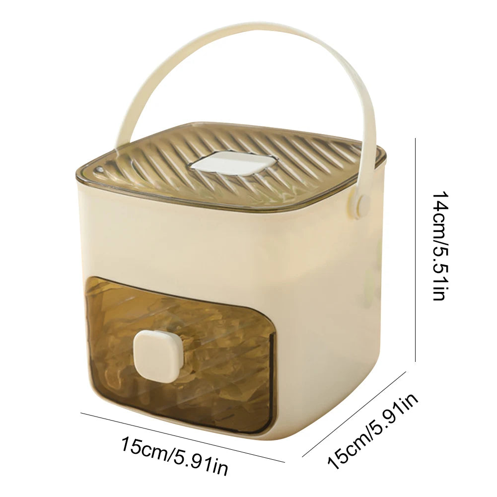Máquina de Hielo Portátil con Cajón de Almacenamiento y Asa – Compacta para Hogar, Oficina y Exterior