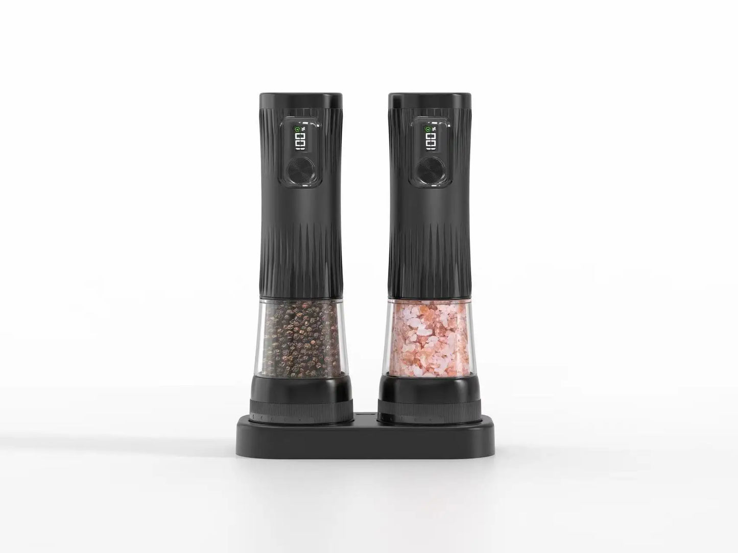Molinillo Automático de Sal y Pimienta Recargable con Base y Pantalla LED