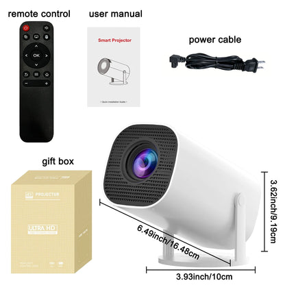Mini Proyector con WiFi y Bluetooth – Soporte 4K, Android, Portátil para Cine en Casa, Oficina y Gaming
