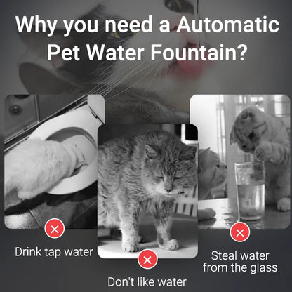 Fuente de Agua Inteligente ROJECO para Mascotas con Filtros Recirculantes – Purificador para Gatos y Perros
