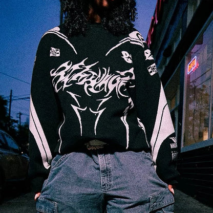 Suéter Oversize de Hombre – Estilo Urbano Coreano, Y2K y Harajuku para Otoño e Invierno
