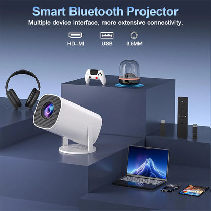 Mini Proyector con WiFi y Bluetooth – Soporte 4K, Android, Portátil para Cine en Casa, Oficina y Gaming