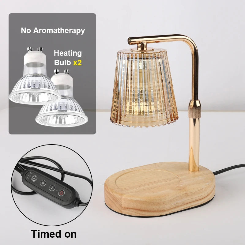 Calentador de Velas 50W con Timer y Regulador – Vidrio para Decoración de Dormitorio