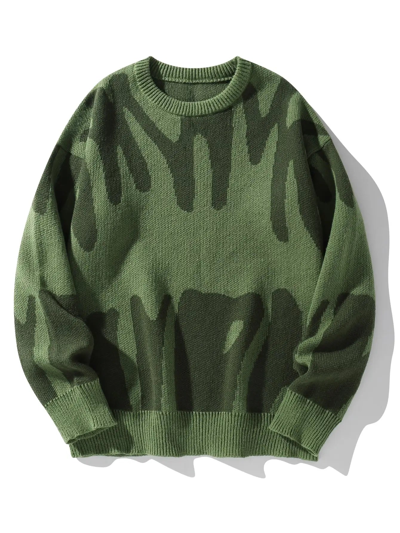 Suéter de Hombre Tejido Jacquard – Cuello Redondo, Diseño Moderno y Abrigo para Otoño e Invierno