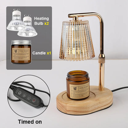 Calentador de Velas 50W con Timer y Regulador – Vidrio para Decoración de Dormitorio