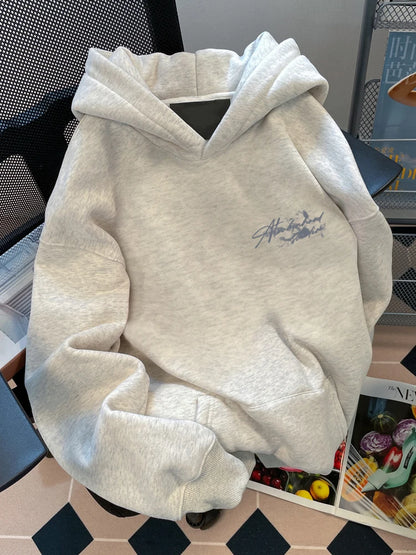 Hoodie con Estampado de Rosas y Letras – Moda Urbana Casual Unisex