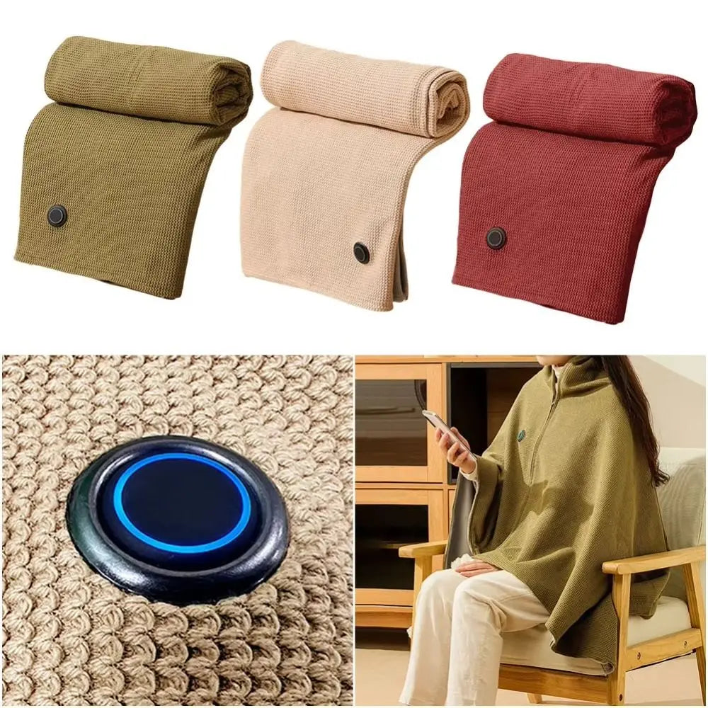 Manta Eléctrica USB con Calefacción 3 Niveles Lavable – Chal Portátil para Hogar y Oficina