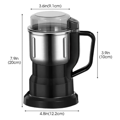 Procesador de Alimentos Eléctrico Multifunción 500ml 200W – Molinillo para Café, Granos y Especias con 4 Cuchillas