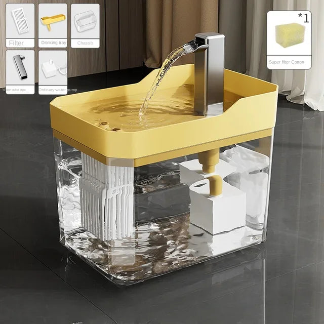 Fuente de Agua Transparente para Gatos con Filtro USB y Bomba – Dispensador Automático Antisequía
