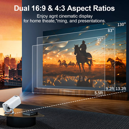 Mini Proyector con WiFi y Bluetooth – Soporte 4K, Android, Portátil para Cine en Casa, Oficina y Gaming