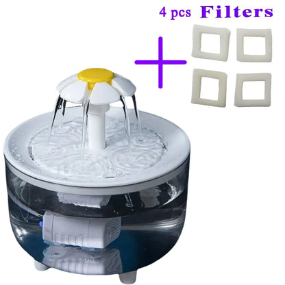 Fuente de Agua para Mascotas con 4 Filtros USB 1200ml – Dispensador Automático para Gatos y Perros